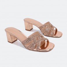 BXQ2267 Shiny wide-heeled...