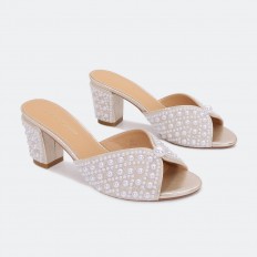HXQ582 Heeled slippers with...