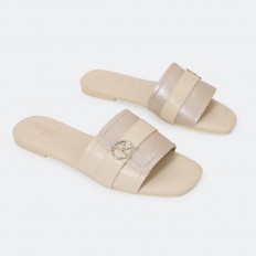 OX3046 نعال فلات مزين بإكسسوار