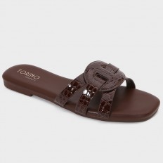 OX3222 نعال مسطح عصري بنقشة...
