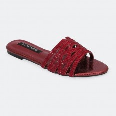ZX2982 نعال مسطح شيك مزين...