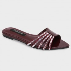 ZX3162 نعال مسطح مزين بالستراس