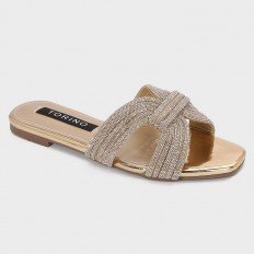 ZX3184  نعال مسطح فخم مزين...