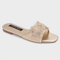 ZX3187 نعال مسطح مزين بورود...