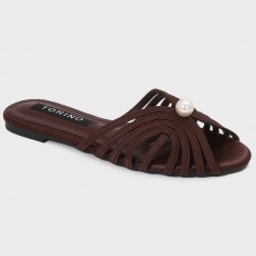 ZX3239 نعال مسطح مزين بلؤلؤة
