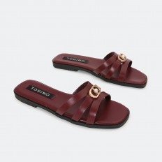 ZX3304 نعال مسطح مزين ببروش...