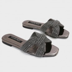 ZX3184  نعال مسطح فخم مزين...